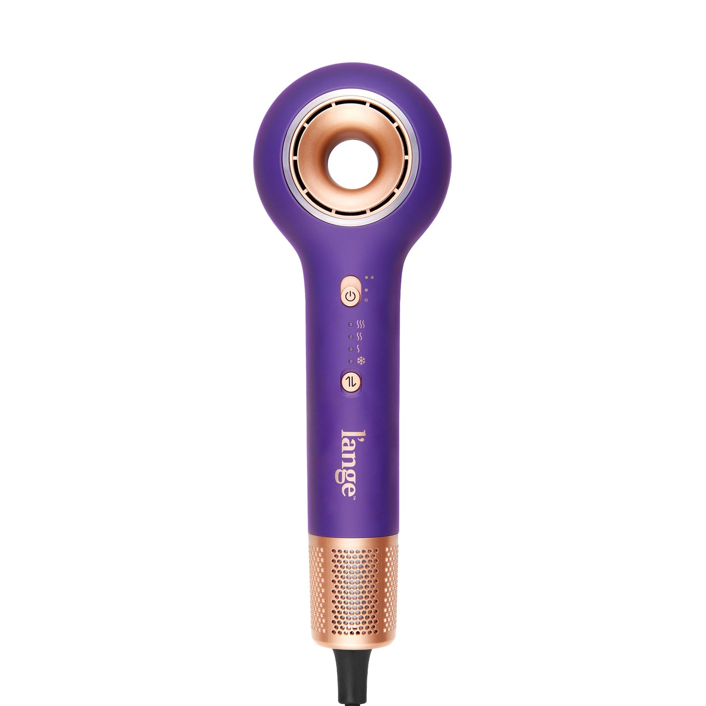 Purple L'ange HaloRing Hair Dryer in a blank background
